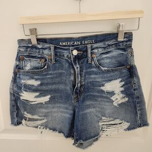American Eagle Outfitters Ripped Blue Jean Shorts